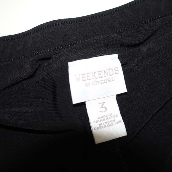 Chico's Women's Weekends Skort Size 3 / 16 Black Elastic Waist Skirt Shorts - Picture 2 of 5